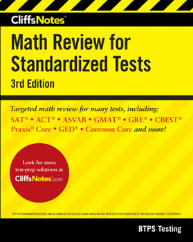 Paperback Cliffsnotes Math Review for Standardized Tests 3rd Edition Book