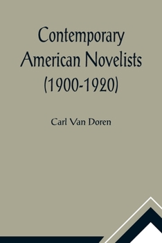 Paperback Contemporary American Novelists (1900-1920) Book