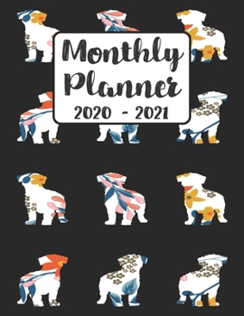 Paperback Monthly Planner 2020-2021: Floral Maltese Dog - Two Year Calendar Organizer Agenda with Notes, Address, Password, & Dot Grid Pages Book