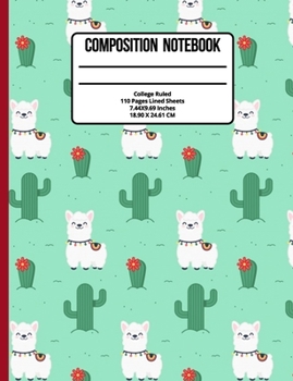 Paperback Composition Notebook College Ruled: Llama 110 Pages Book