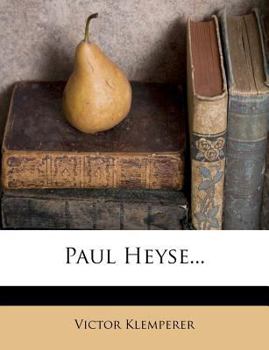 Paperback Paul Heyse... [German] Book