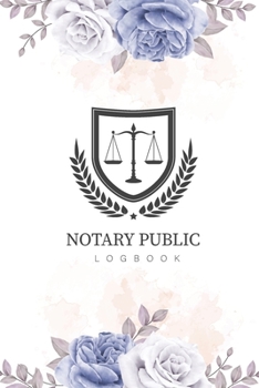 Notary Public Logbook: Flower Watercolor Cover | Simple Public Notary Journal Records Logbook | Official Notary Receipt Book