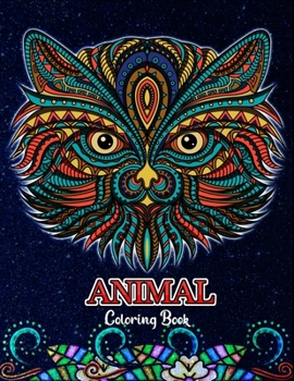Paperback Animal coloring book: An Adult coloring Book: 100 Unique animals design Book