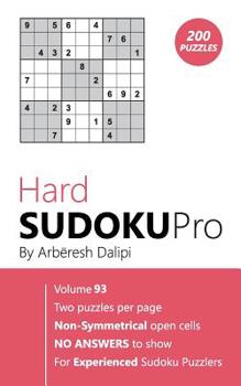 Paperback Hard Sudoku Pro: Book for Experienced Puzzlers (200 puzzles) Vol. 93 Book