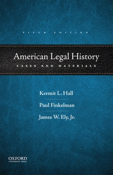 Paperback American Legal History: Cases and Materials Book