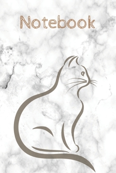 marble cat notebook: Cute Inspirational Notebook marble Gift for Women, men , Teachers; Trendy Marble Notebook