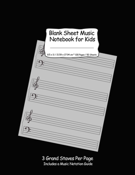 Paperback Blank Sheet Music Notebook for Kids: Notation Paper For Composing For Kids with Wide Staves Book