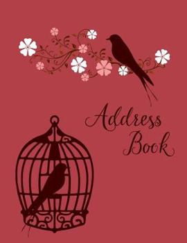 Address Book : Large Print - Caged Bird with Flowers