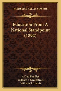 Paperback Education From A National Standpoint (1892) Book