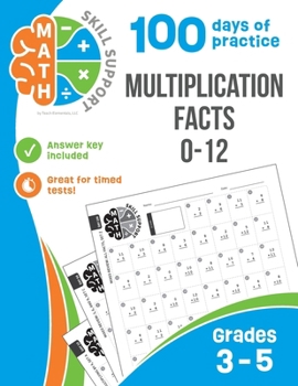 Paperback Math Skill Support: Multiplication Facts 0-12: Grades 3-5, Math Drills, Reproducible Practice Sheets Book