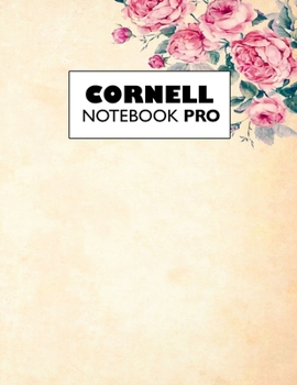 Paperback Cornell Notebook Pro: Large Note Taking System For School And University. College Ruled Pretty Light Notes. Beautiful Pastel Floral Cover - Book