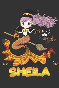 Sheila: Sheila Halloween Beautiful Mermaid Witch, Create An Emotional Moment For Sheila?, Show Sheila You Care With This Personal Custom Gift With Sheila's Very Own Planner Calendar Notebook Journal
