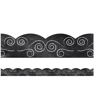 Misc. Supplies Industrial Cafe Swirls on Chalkboard Scalloped Borders Book