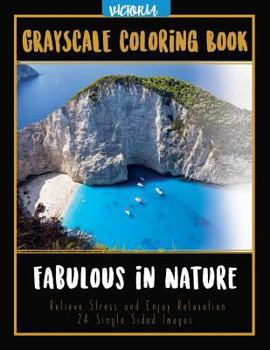 Paperback Fabulous in Nature: Landscapes Grayscale Coloring Book Relieve Stress and Enjoy Relaxation 24 Single Sided Images Book