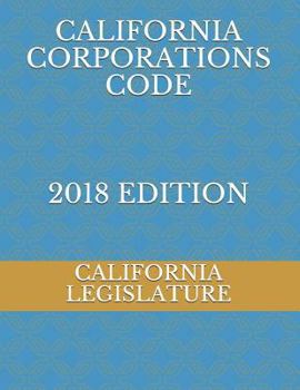 Paperback California Corporations Code 2018 Edition Book