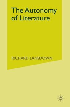 Paperback The Autonomy of Literature Book