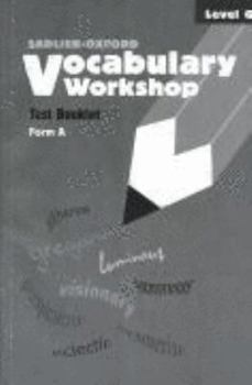 Paperback Vocabulary Workshop : Test Book Level G Form A Book