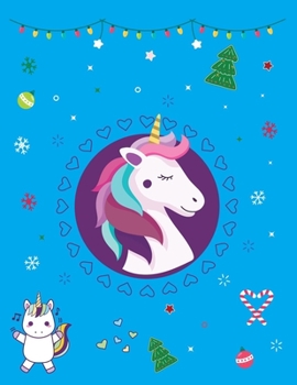 Paperback Kindergarten Unicorn Handwriting Practice Journal: Kindergarten Writing Paper with Lines for ABC kids - Unicorn Christmas Handwriting Notebook Book