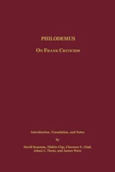 Paperback Philodemus: On Frank Criticism Book