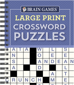 Spiral-bound Brain Games - Large Print Crossword Puzzles (Purple) [Large Print] Book