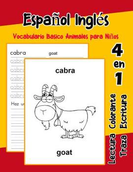 Paperback Español Inglés Vocabulario Basico Animales para Niños: Vocabulario en espanol Ingles de preescolar kínder primer Segundo Tercero grado [Spanish] Book