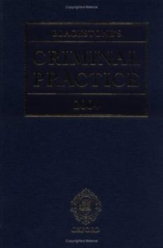 Hardcover Blackstone's Criminal Practice 2004 Book