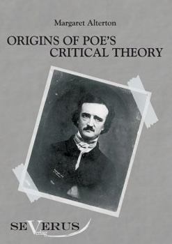 Paperback Origins of Poe's critical theory Book