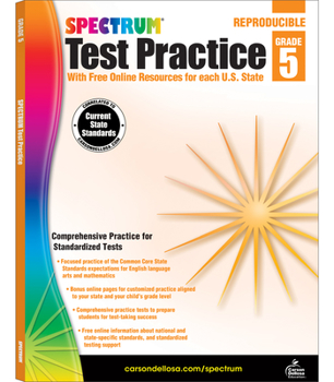 Paperback Spectrum Test Practice, Grade 5: Volume 65 Book