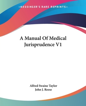 Paperback A Manual Of Medical Jurisprudence V1 Book