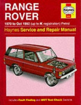 Hardcover Range Rover 1970 to Oct 1992 (up to K registration) Petrol Service & Repair Manual (Haynes) Book