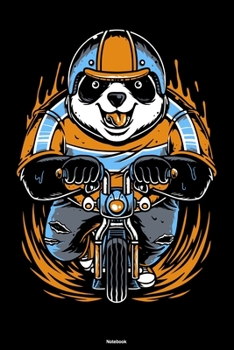 Paperback Notebook: Panda Bear Motorcycle Journal Racing Motobike Composition Book Funny Gift Book