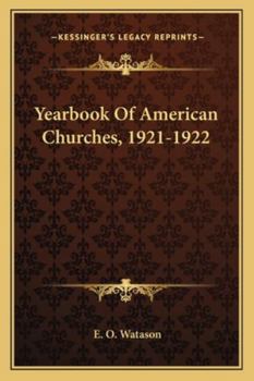 Paperback Yearbook Of American Churches, 1921-1922 Book