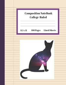 Composition Notebook College Ruled Lined Sheets: Large Pretty Under 10 Dollar Notebook Paper Back to School Out Space Cat Gifts and Home Schooling ... Teens Women students Kids Adults Teachers