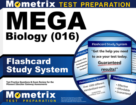 Cards Mega Biology (016) Flashcard Study System: Mega Test Practice Questions & Exam Review for the Missouri Educator Gateway Assessments Book