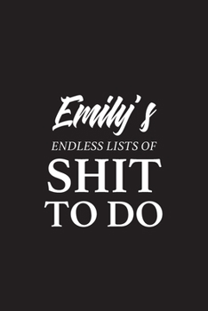 Emily's Endless Lists of Shit to do | A5 6x9 Inches 120 Dot-Grid Pages | Emily Name Journal | Personalized Notebook | To Do List Minimal Minimalistic ... Composition Book Journal for Girls and Women