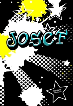 Josef Dot Grid Notebook: Punktraster Notizbuch Herz mit Namen 100 Seiten Personalized Black Heart Name Journal