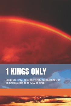 Paperback 1 Kings Only: Scripture only, YLT, only text, no headlines or comments. Big font easy to read Book
