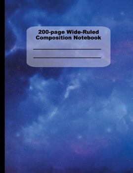 Paperback 200-Page Wide Ruled Composition Notebook Book