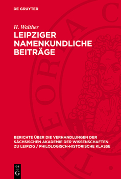 Hardcover Leipziger Namenkundliche Beiträge [German] Book