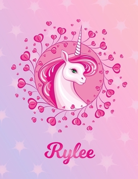 Rylee: Unicorn Large Blank Primary Sketchbook Paper | Pink Purple Magical Horse Personalized Letter R Initial Custom First Name Cover | Drawing Sketch ... | Art Sketch Book| Create & Learn to Draw