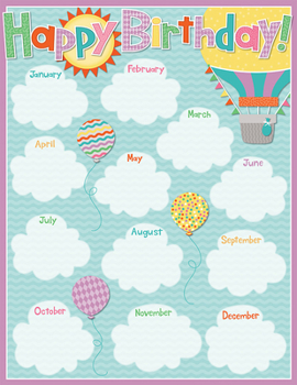 Wall Chart Up and Away Birthday Chart Book