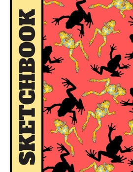 SKETCHBOOK: Gorgeous Oriental Style Frogs in Red, Gold, Black Pattern Print: Frog Sketchbook for Artists, Men, Women, Student, Teens