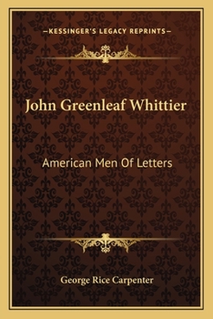 Paperback John Greenleaf Whittier: American Men Of Letters Book