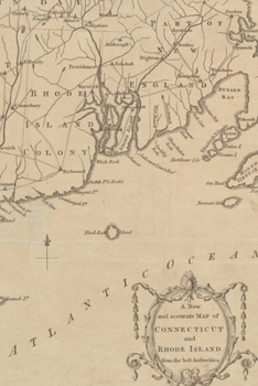 1780 Map of Connecticut and Rhode Island : A Poetose Notebook (50 Pages/25 Sheets)
