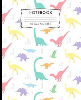 Paperback Notebook: Dino cute pattern Hand Writing Paper. 100 pages handwriting book 7.5 x 9.25 inches for practice writing. Book