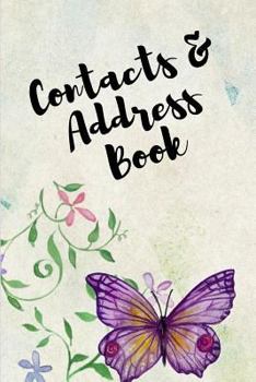 Paperback Contacts & Address Book: Purple Butterfly Design Book