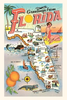 Paperback Vintage Journal Greetings from Florida Map Book