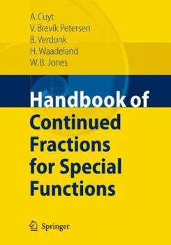 Paperback Handbook of Continued Fractions for Special Functions Book