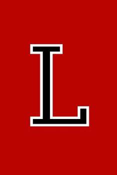 L: Monogram Journal A Initial, Writing Composition Notebook or Diary. Solid Red with Black Alphabet Letter - 6" x 9" 110 College Ruled Blank Lined Pages With Space For Date.