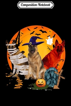 Paperback Composition Notebook: My German Shepherd Team Boo Pumpkin Halloween Dog Journal/Notebook Blank Lined Ruled 6x9 100 Pages Book